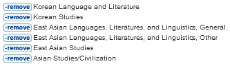 image: Korean Language and Literature; Korean STudies; East Asian Languages, Literatures, and Liguistics, General; East Asian Languages, Literatures, and Linguistics, Other; East Asian Studies; Asian Studies/Civilization