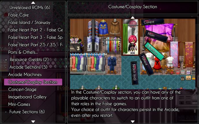 Space & Areas with specific functionin False Series Arcade by SigmaSuccour 0