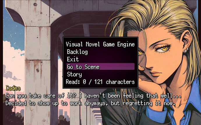 Visual Novel game engine as a scene by SigmaSuccour 1