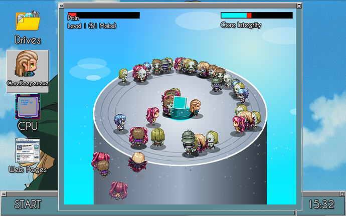 The Core Keeper Wallpaper change in False OS one launching minigame by SigmaSuccour False Arcade 2
