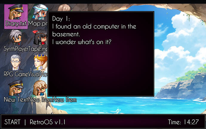 Retro Desktop Operating systein in False Series Games by SigmaSuccour 2